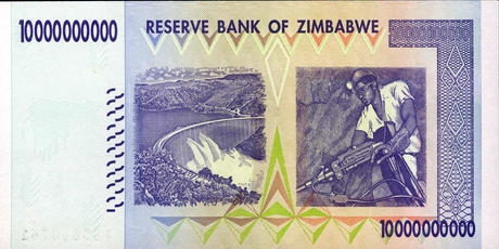 Банкнота в 10 миллиардов долларов Зимбабве